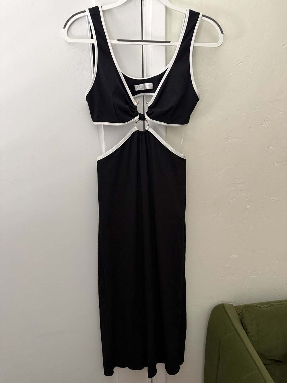 Seafolly Cutout Cover-Up Midi Dress Size M Black